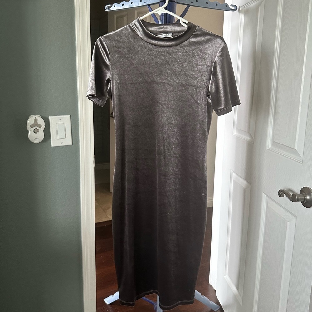 Zara body con faux velvet dress.